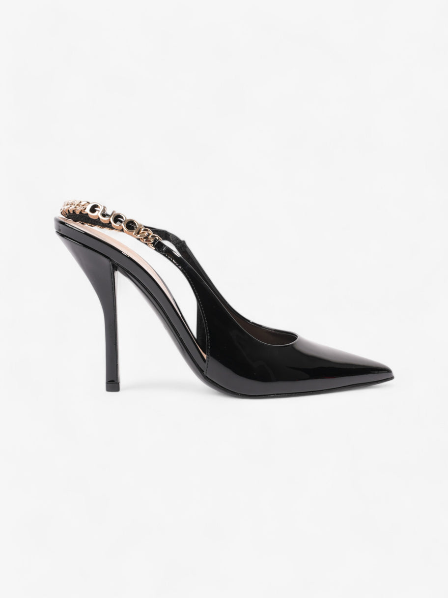 Gucci Vernice Crystal Heels 100mm Black / Gold Nappa Leather EU 37 UK 4 Image 1