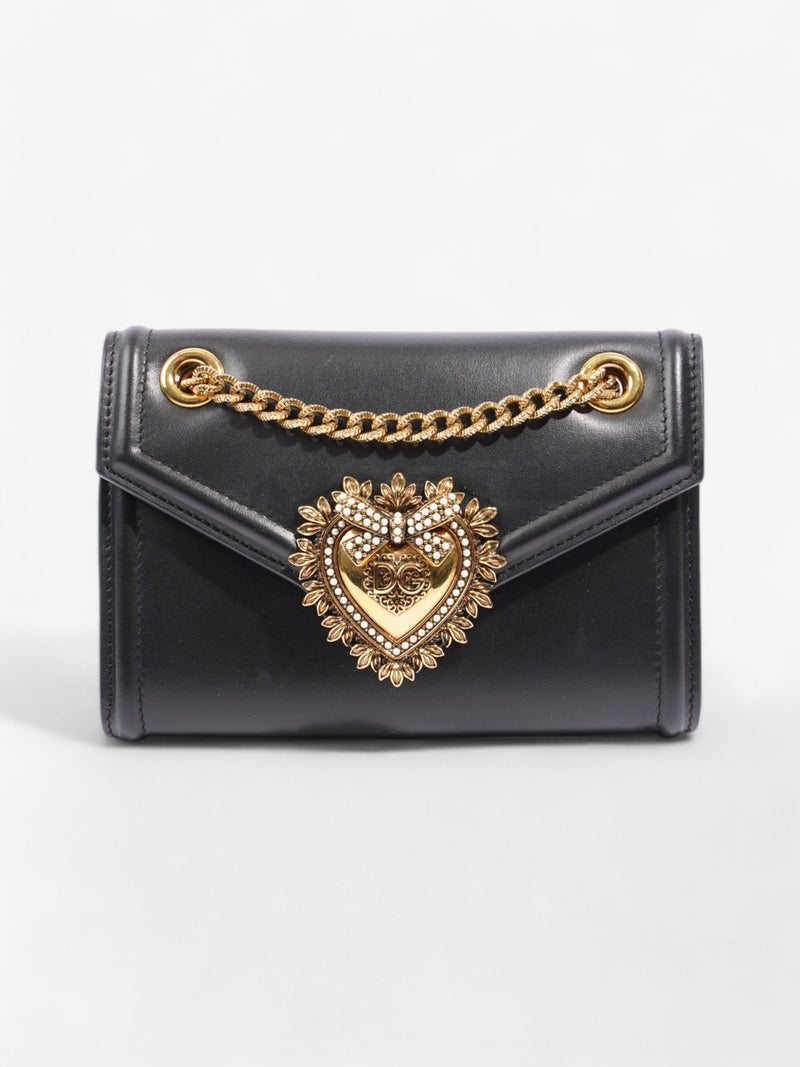  Dolce and Gabbana Devotion Bag Black Calfskin Leather Mini