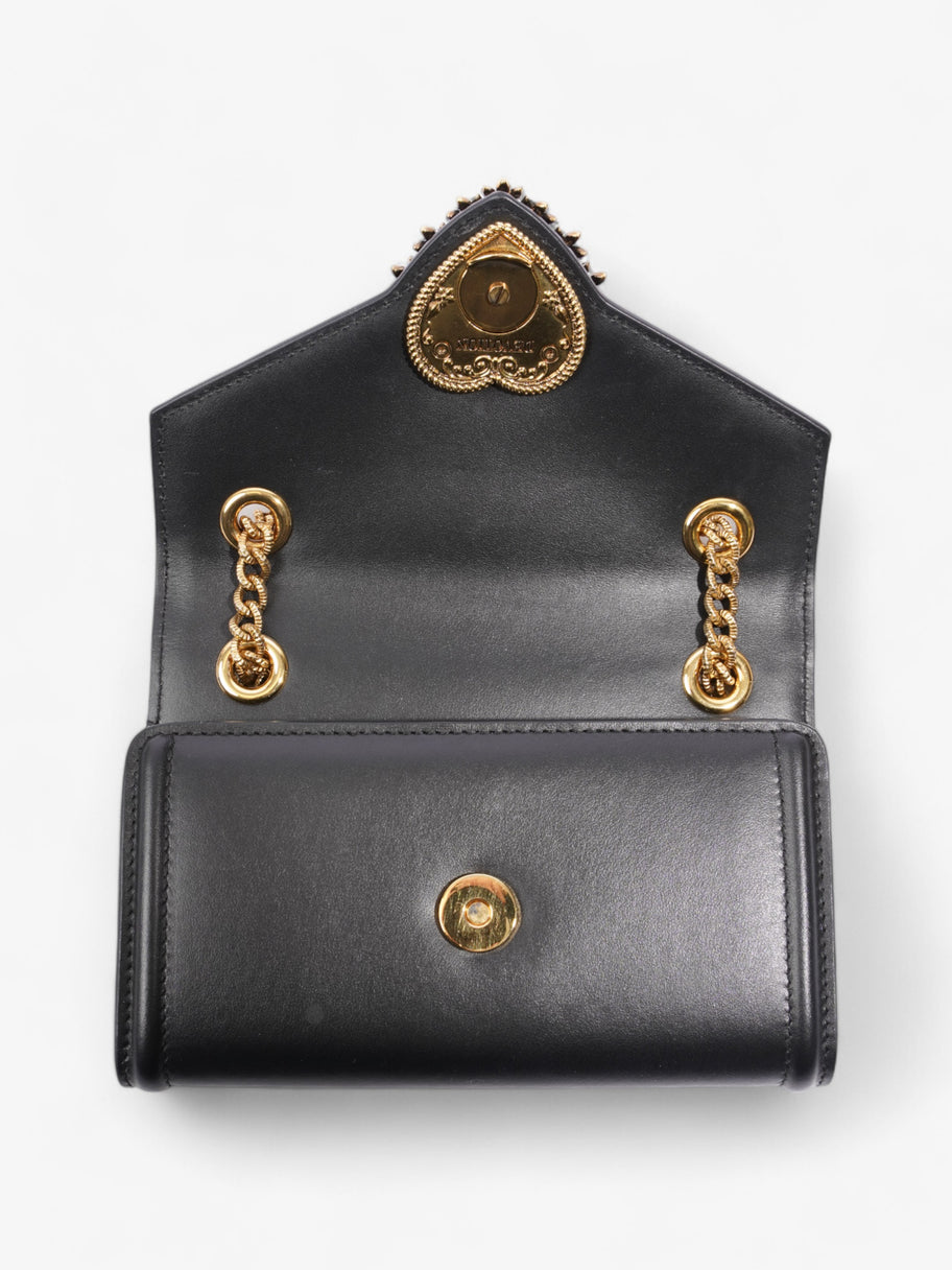 Dolce and Gabbana Devotion Bag Black Calfskin Leather Mini Luxe Collective