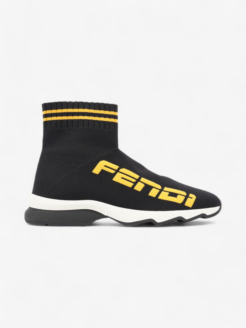  Fendi Rockoko Sock Sneakers Black / Yellow Cotton EU 38 UK 5