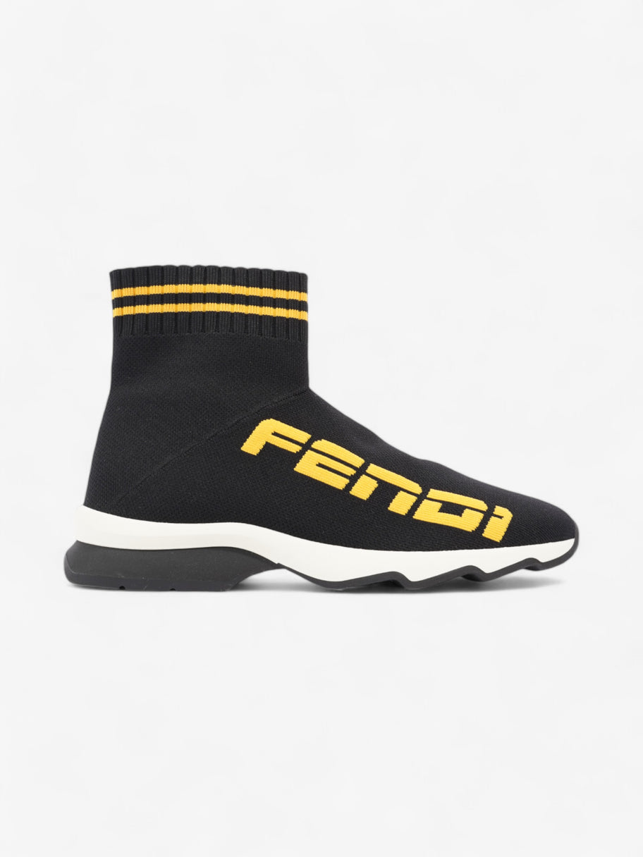 Fendi Rockoko Sock Sneakers Black / Yellow Cotton EU 38 UK 5 Image 1