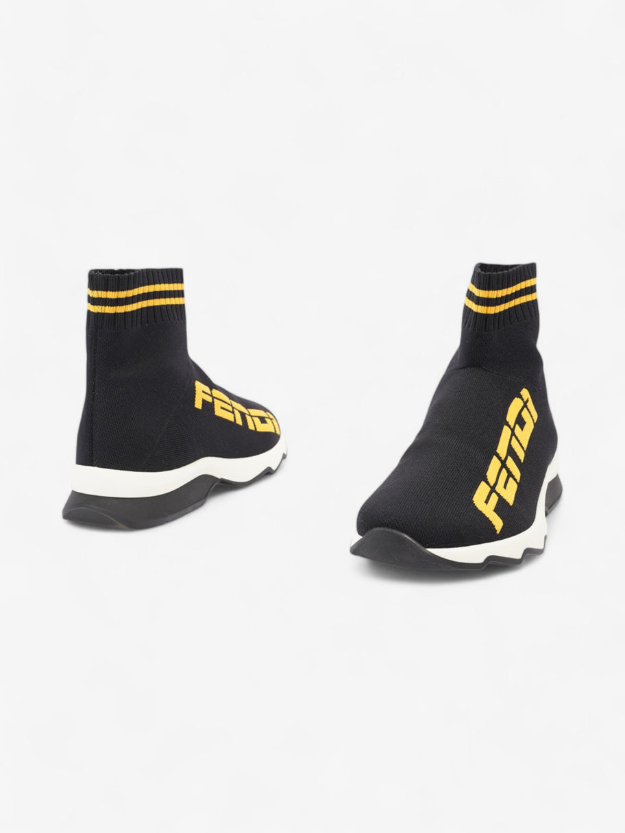 Fendi Rockoko Sock Sneakers Black / Yellow Cotton EU 38 UK 5 Image 9