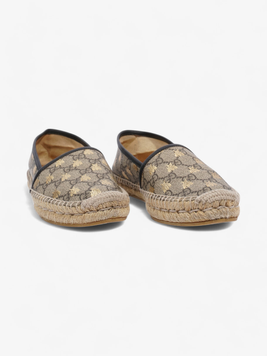 Gucci GG Supreme Bee Espadrille Beige  / Gold / Black Coated Canvas EU 37.5 UK 4.5 Image 2