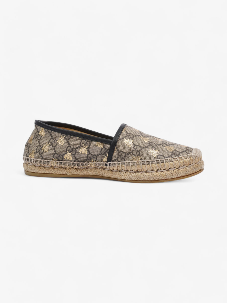 Gucci GG Supreme Bee Espadrille Beige  / Gold / Black Coated Canvas EU 37.5 UK 4.5 Image 4