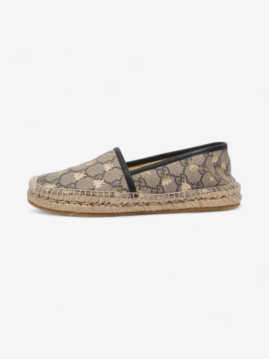 Gucci GG Supreme Bee Espadrille Beige  / Gold / Black Coated Canvas EU 37.5 UK 4.5 Image 5