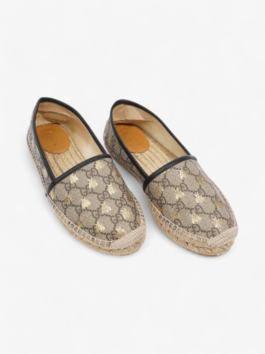 Gucci GG Supreme Bee Espadrille Beige  / Gold / Black Coated Canvas EU 37.5 UK 4.5 Image 8