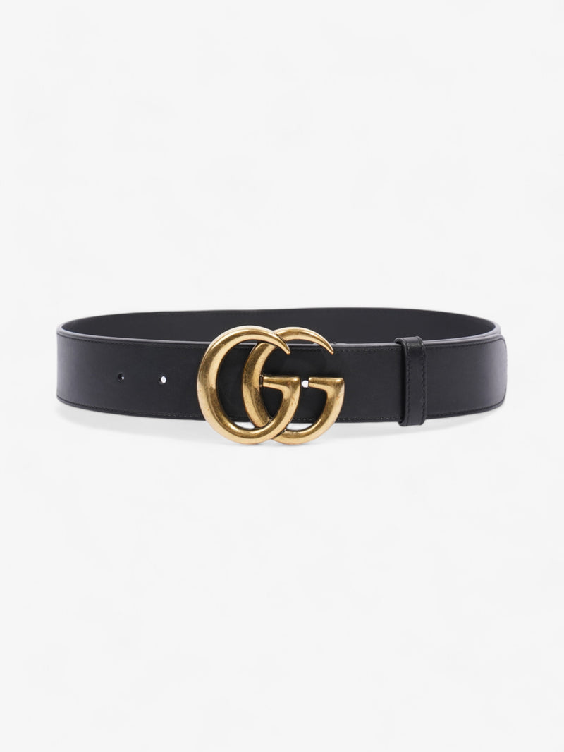  Gucci GG Marmont 2015 Re-Edition Wide Belt Black / Gold Leather 70cm / 28