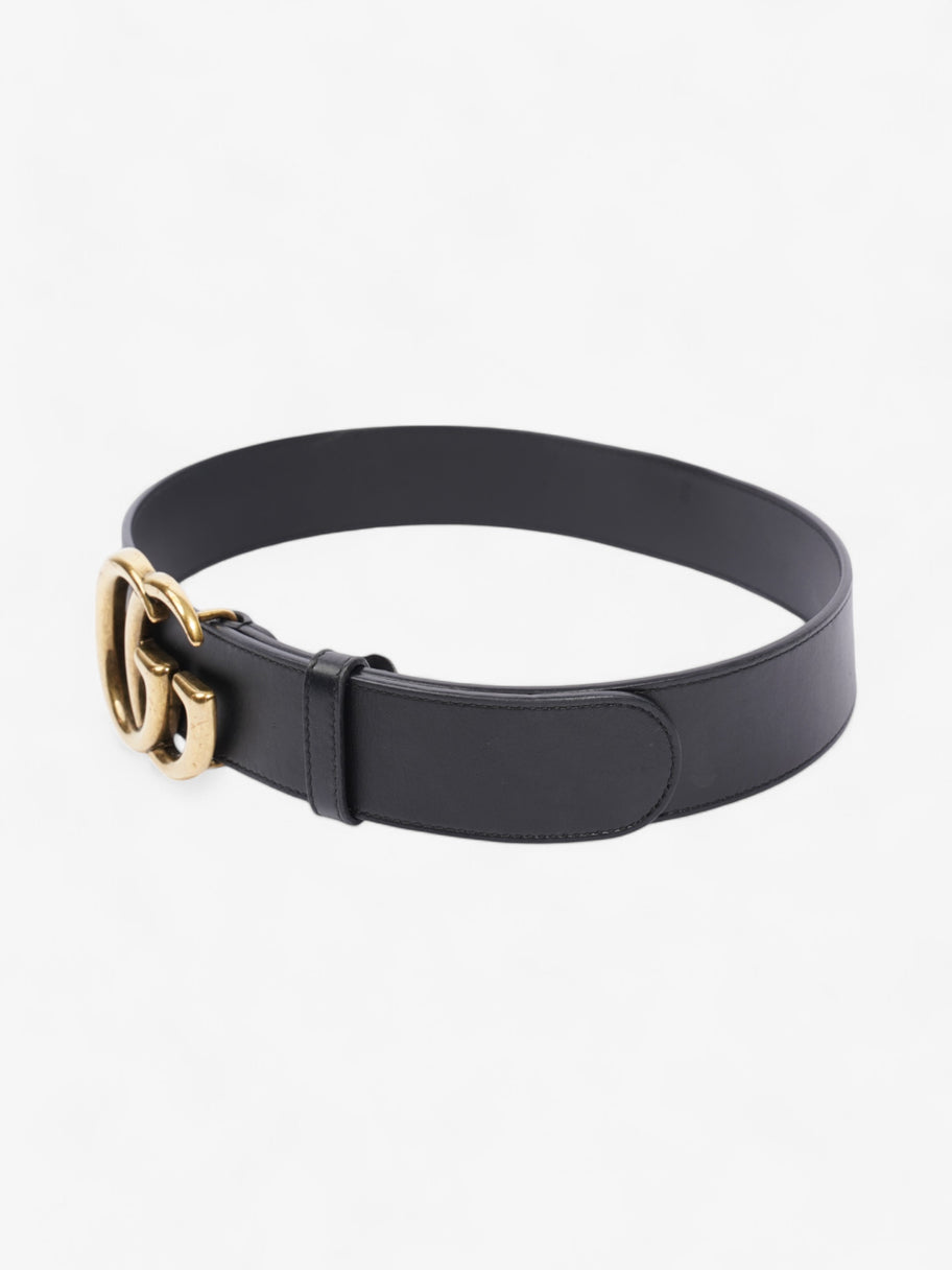 Gucci GG Marmont 2015 Re-Edition Wide Belt Black / Gold Leather 70cm / 28