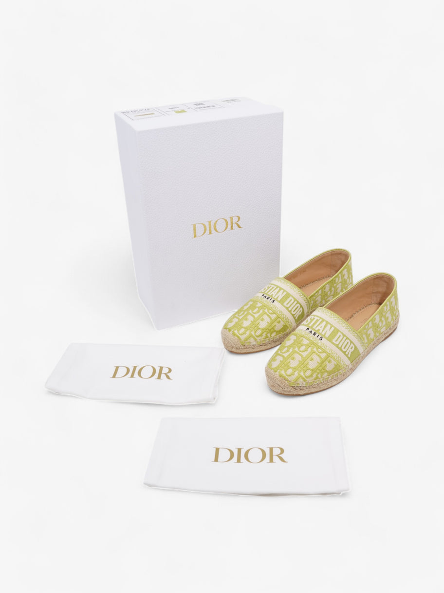 Christian Dior Granville Lime Cotton EU 37.5 UK 4.5 Image 9