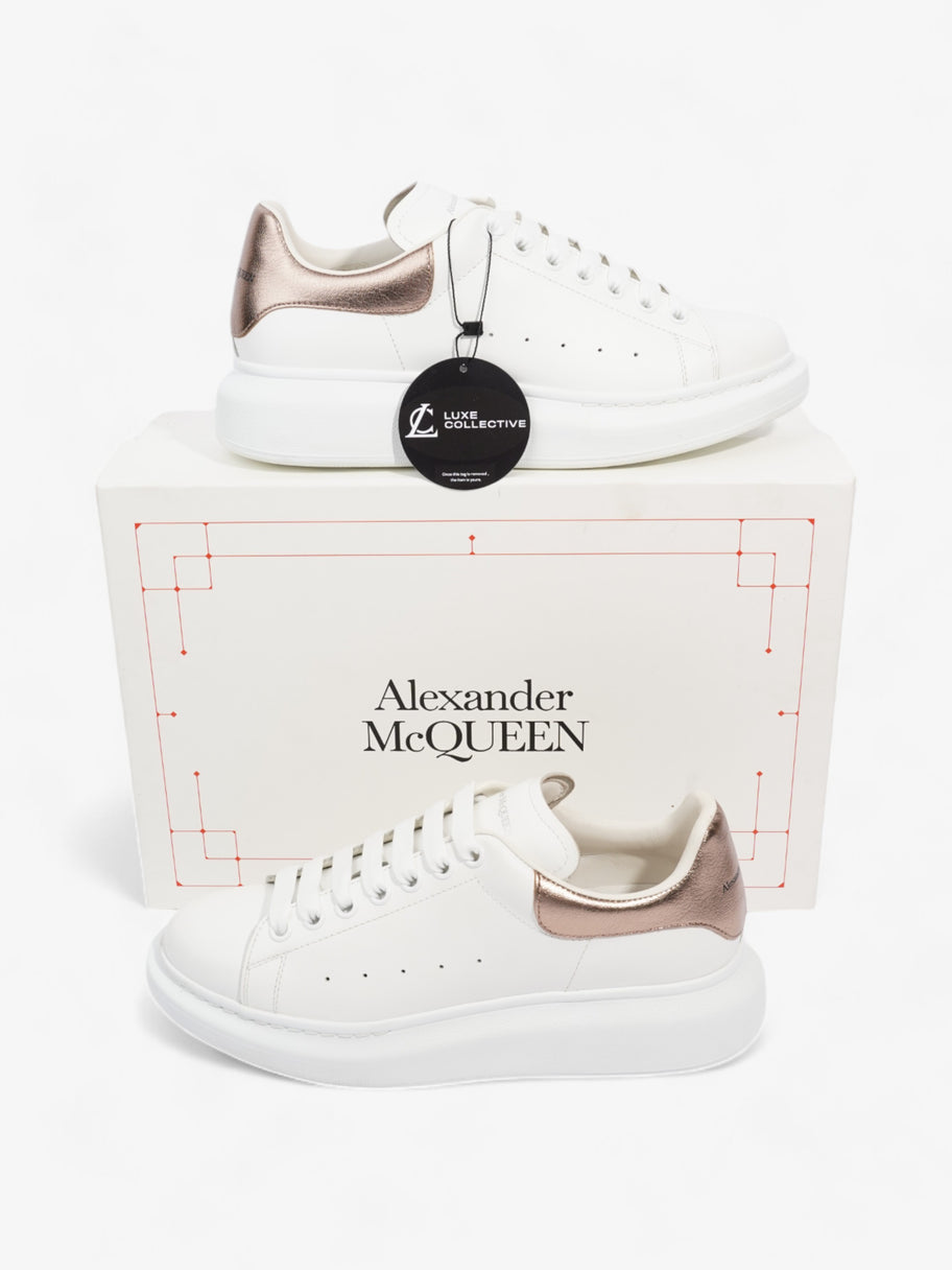 Alexander McQueen Oversized Sneakers White Rose Gold Leather EU 41 U Luxe Collective