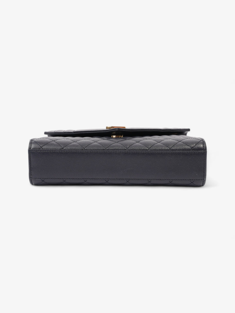 Saint Laurent Envelope Navy Blue Grained Leather Medium Image 6