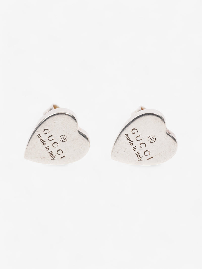  Gucci Trademark Heart Earrings Silver Silver Sterling