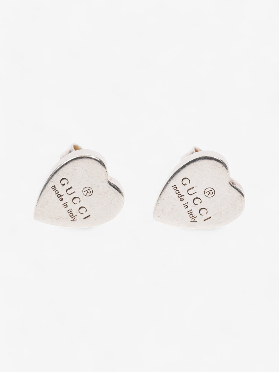 Gucci Trademark Heart Earrings Silver Silver Sterling Image 1