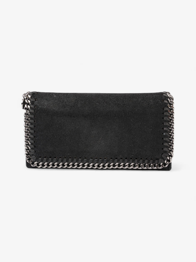  Stella McCartney Falabella Flap Continental Purse Black Fabric