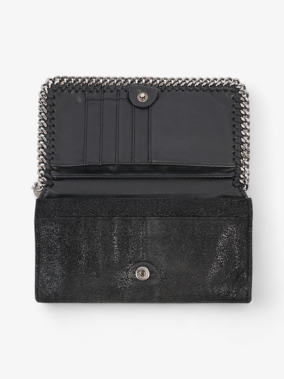 Stella McCartney Falabella Flap Continental Purse Black Fabric Image 6