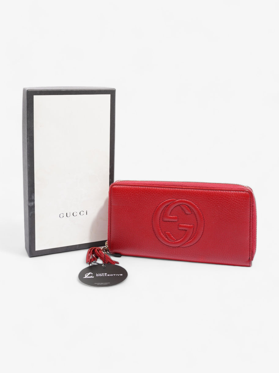 Soho Zip Around Wallet Red Grained Leather Image 10