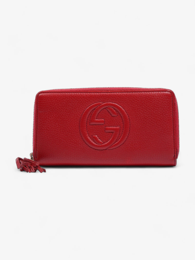  Soho Zip Around Wallet Red Grained Leather