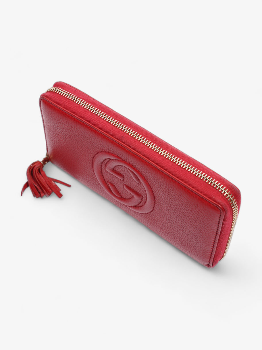 Soho Zip Around Wallet Red Grained Leather Image 7