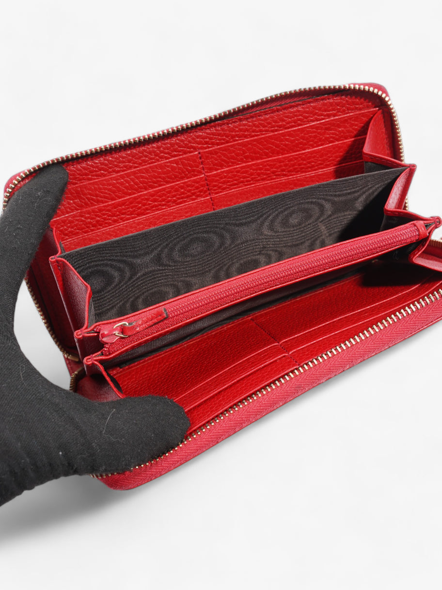 Soho Zip Around Wallet Red Grained Leather Image 8