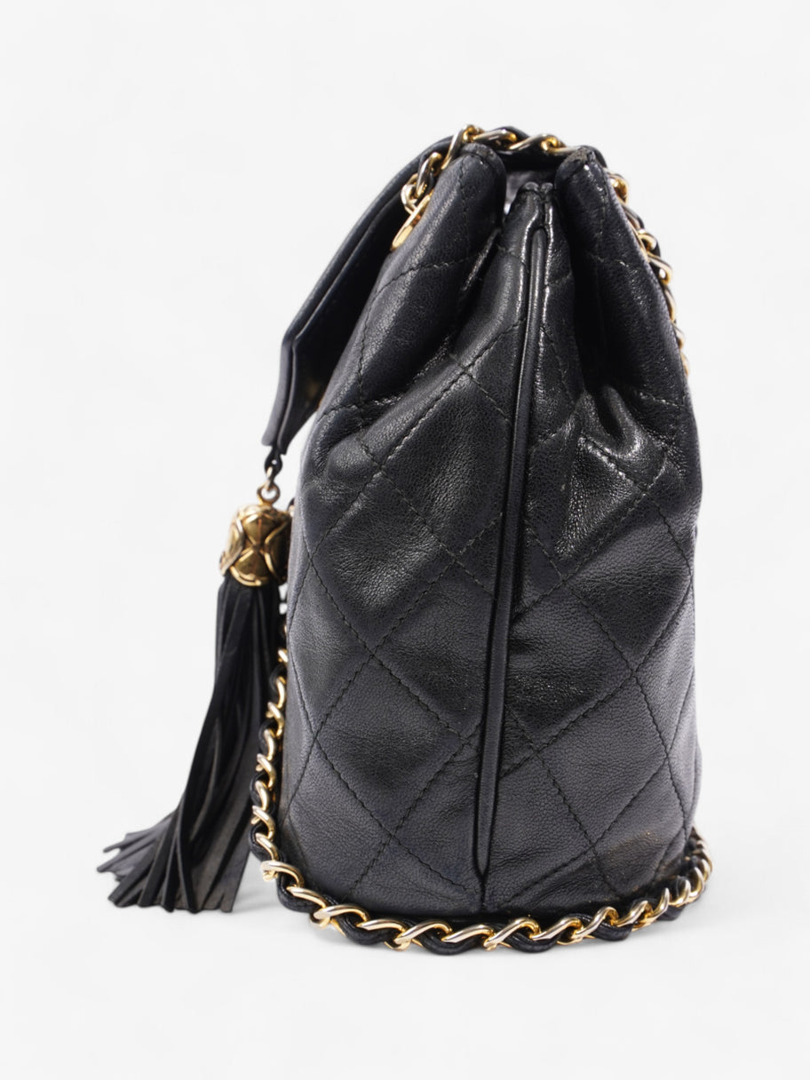 Chanel Classic Flap Tassel Black Lambskin Leather Image 3