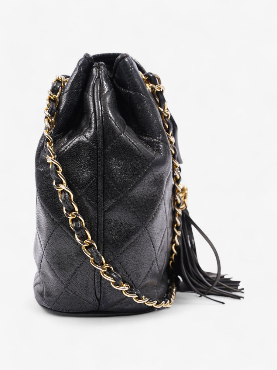 Chanel Classic Flap Tassel Black Lambskin Leather Image 5