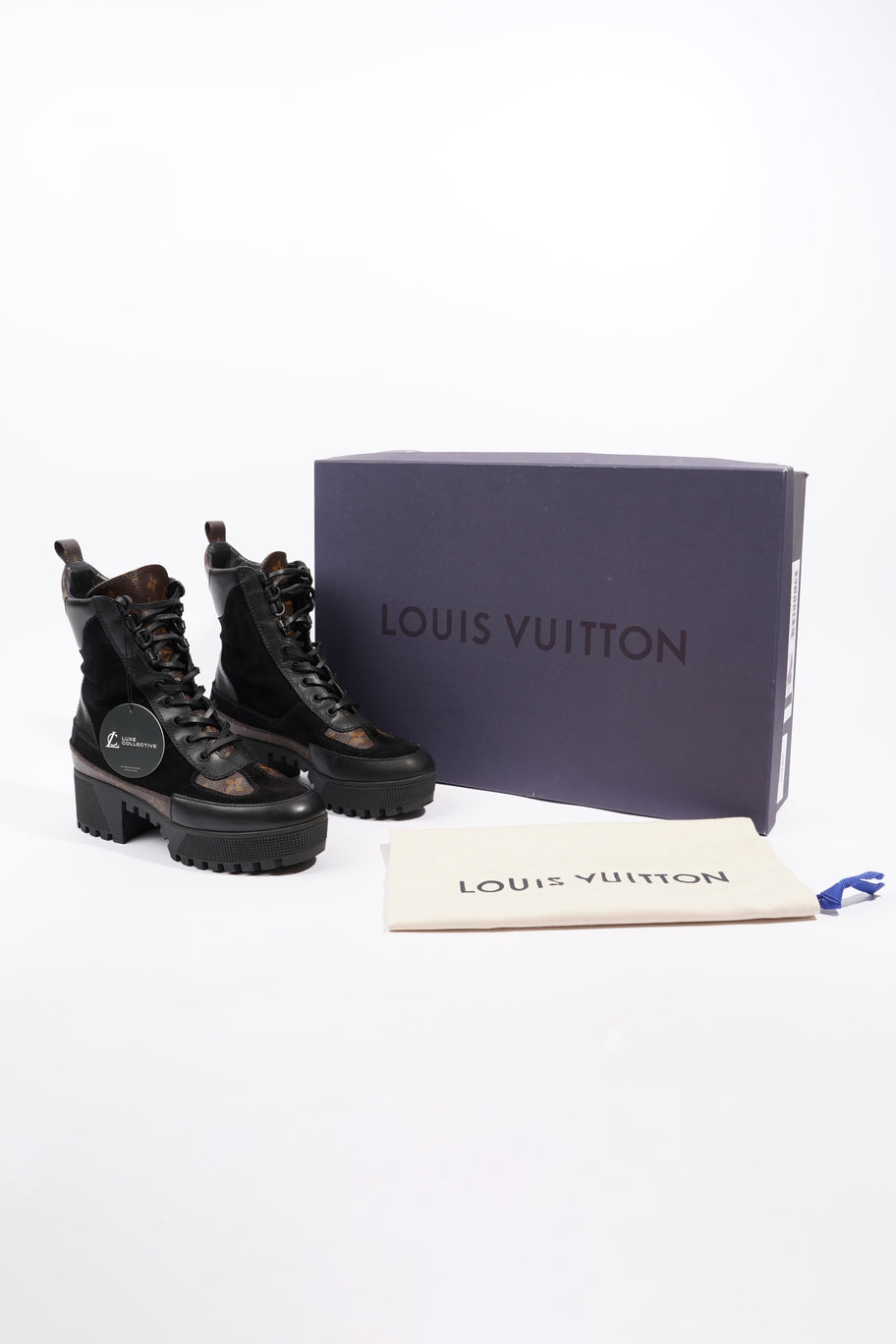 Louis Vuitton Laureate Platform Desert Boots  40mm Black / Monogram Suede EU 36.5 UK 3.5 Image 10