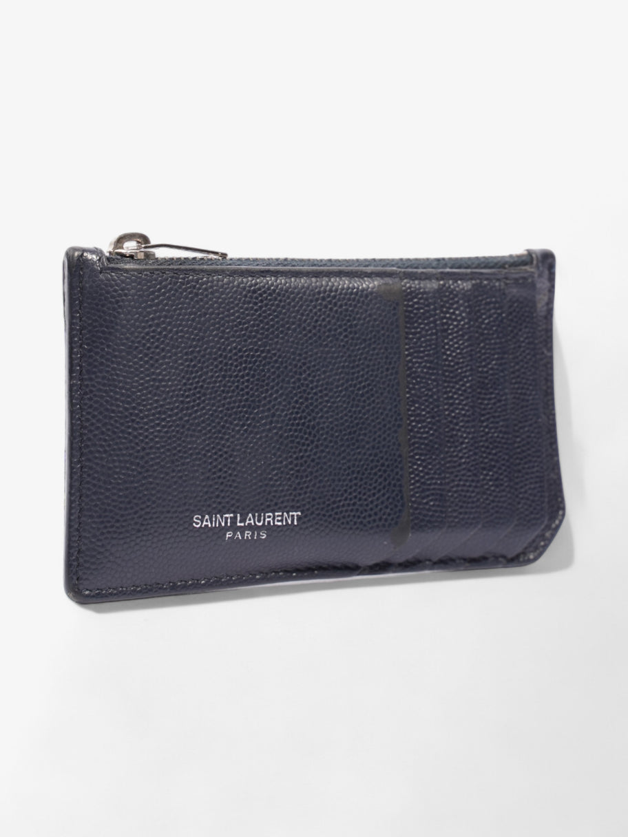 Saint Laurent Fragments Zip Card Case Navy Leather Image 4