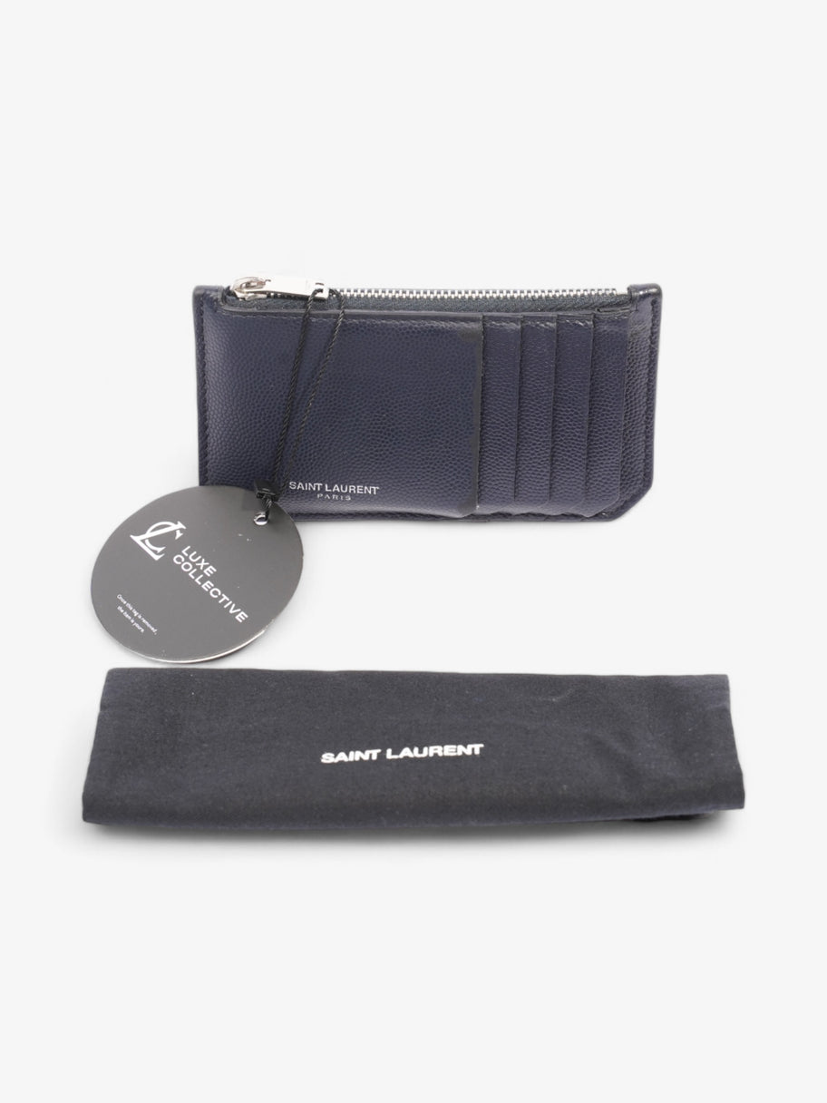 Saint Laurent Fragments Zip Card Case Navy Leather Image 8