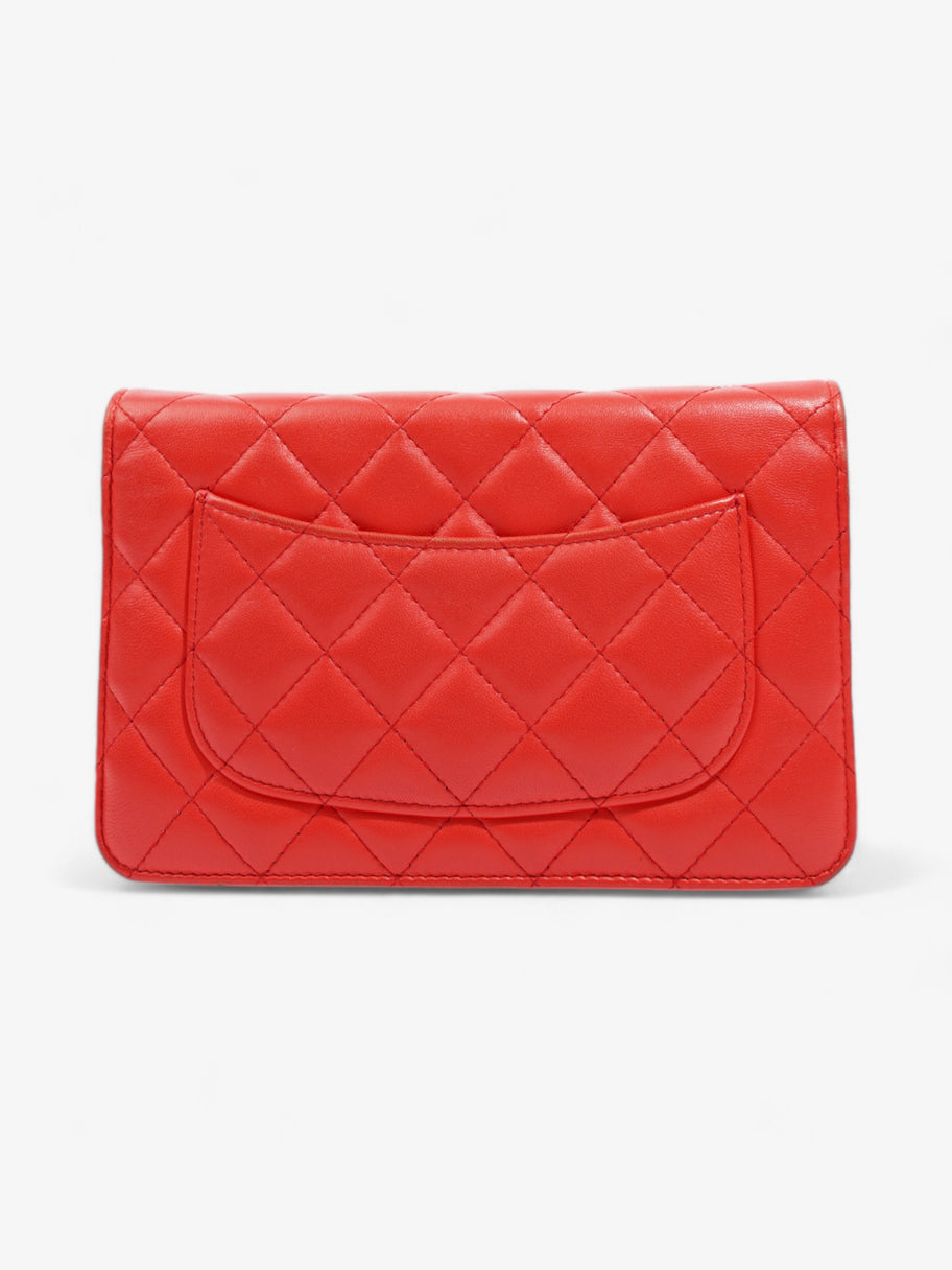 Chanel Wallet On Chain Red Lambskin Leather Image 5