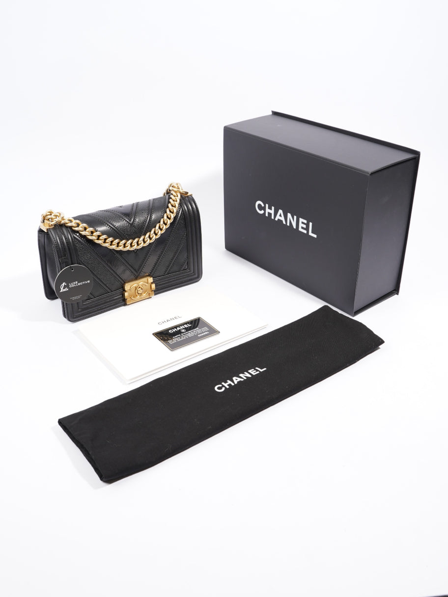 Chanel Boy Black Calfskin Leather Medium Image 9