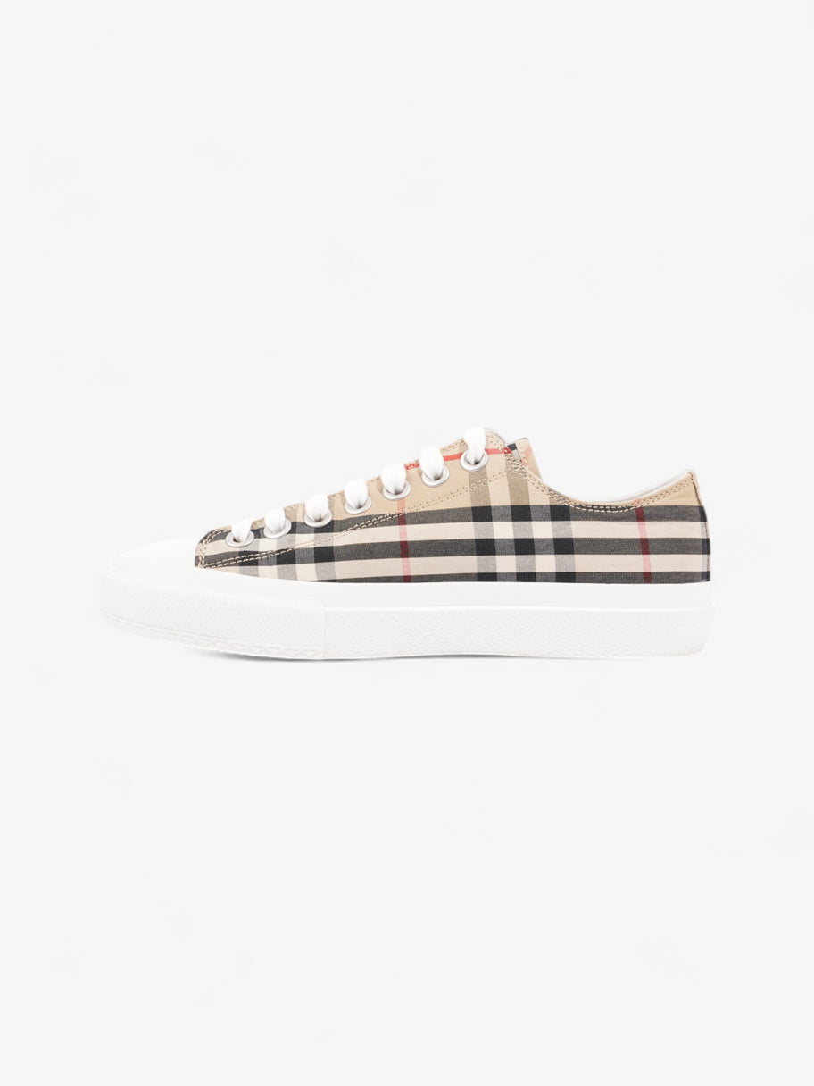 Burberry Lark Sneakers Beige Checkered / Black / White Canvas EU 37 UK 4 Image 3