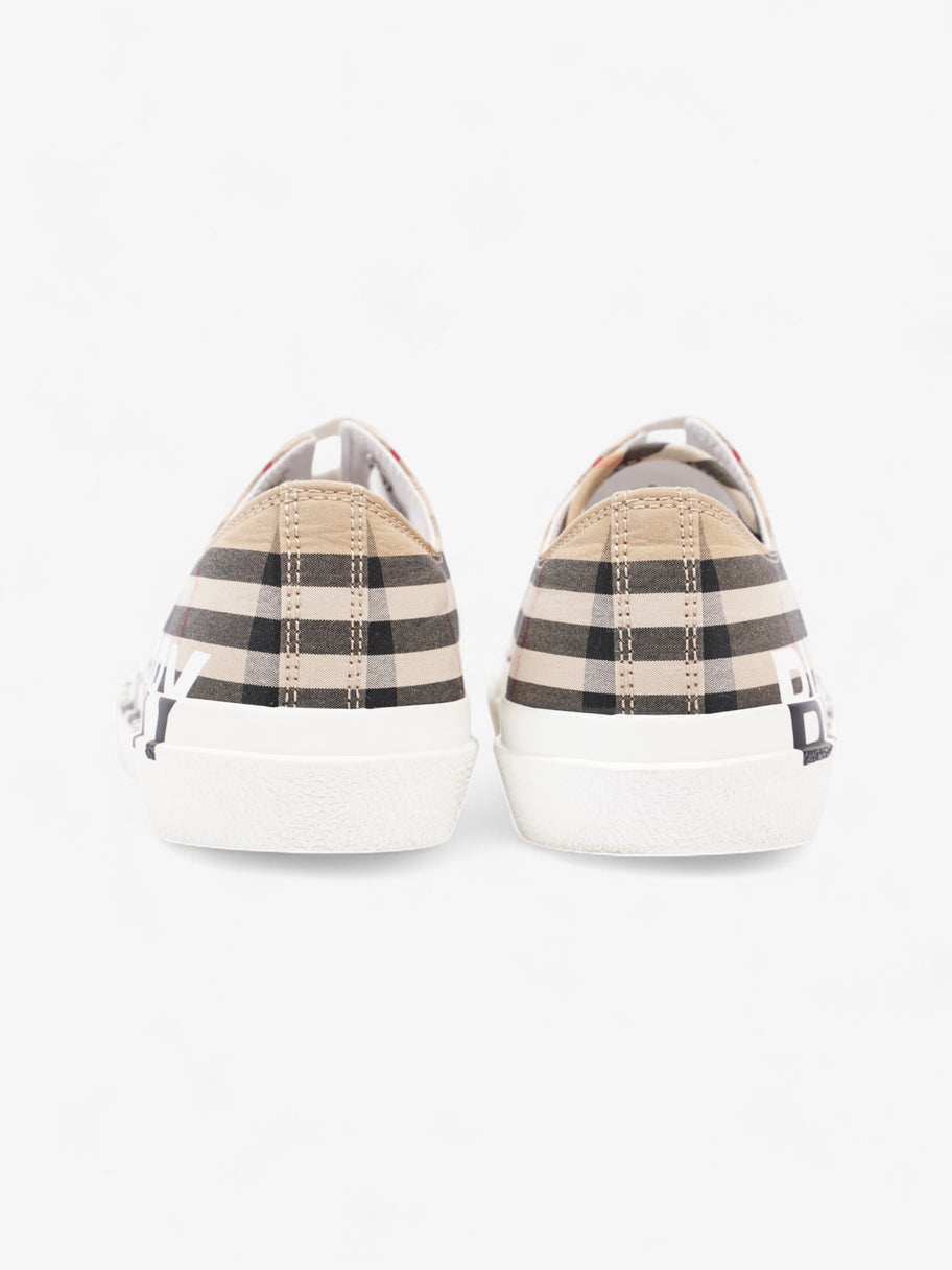 Burberry Lark Sneakers Beige Checkered / Black / White Canvas EU 37 UK 4 Image 6