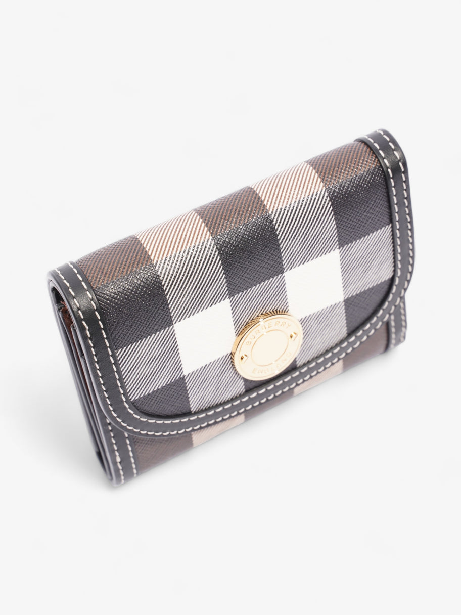 Burberry Check and Leather Folding Wallet Dark Birch Brown Coated Canvas Image 7