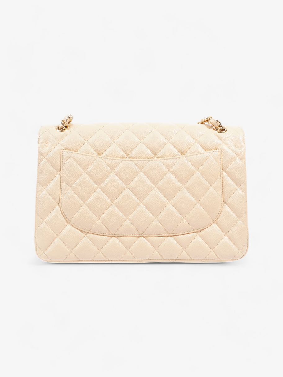 Chanel Classic Flap Beige Caviar Leather Jumbo Image 4