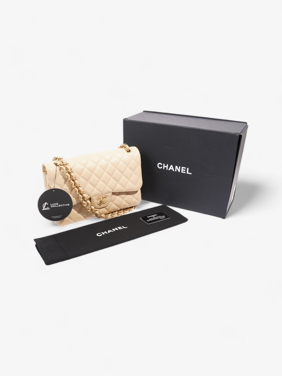 Chanel Classic Flap Beige Caviar Leather Jumbo Image 10