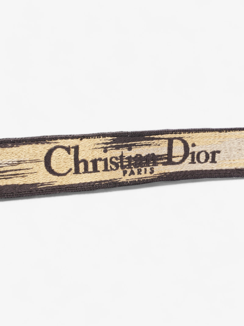  Christian Dior Animal Print Bag Strap Beige / Black Canvas