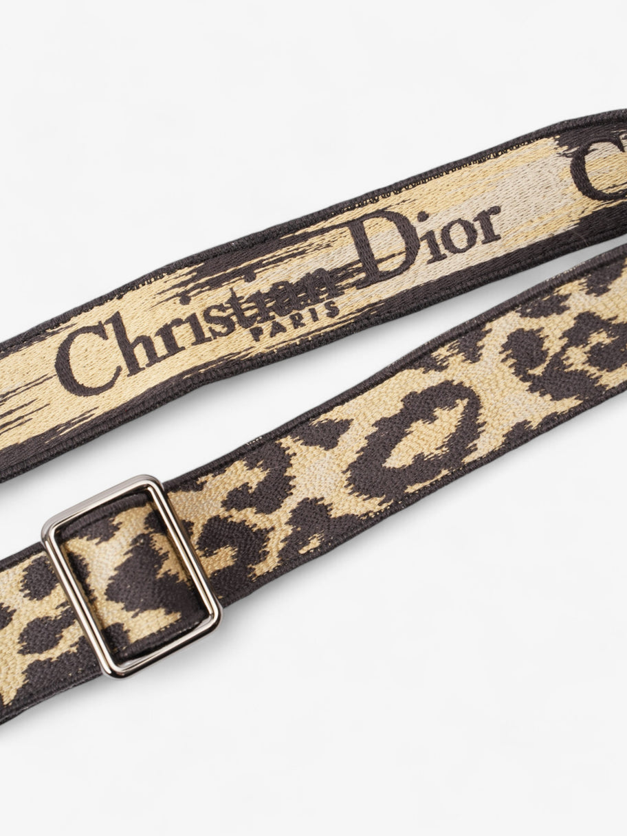 Christian Dior Animal Print Bag Strap Beige / Black Canvas Image 3