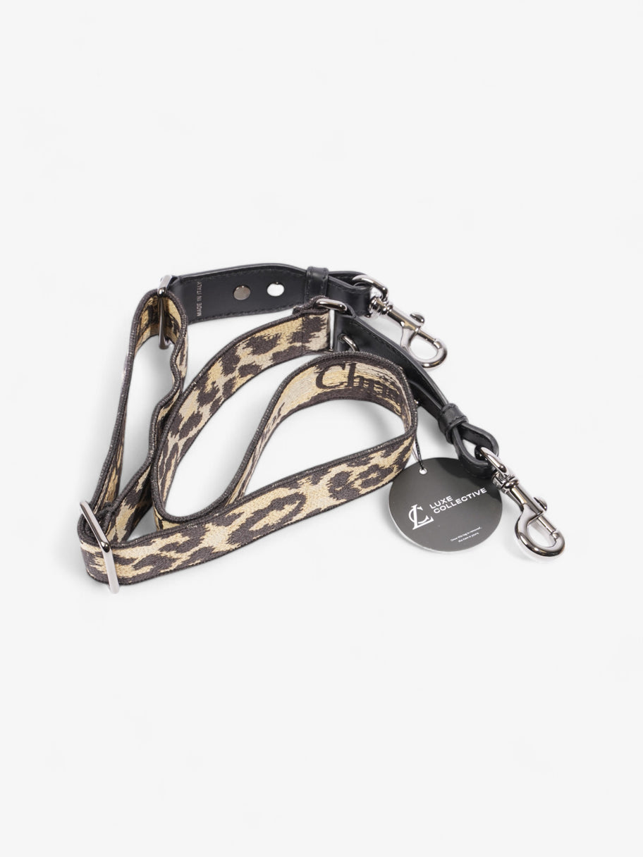 Christian Dior Animal Print Bag Strap Beige / Black Canvas Image 5