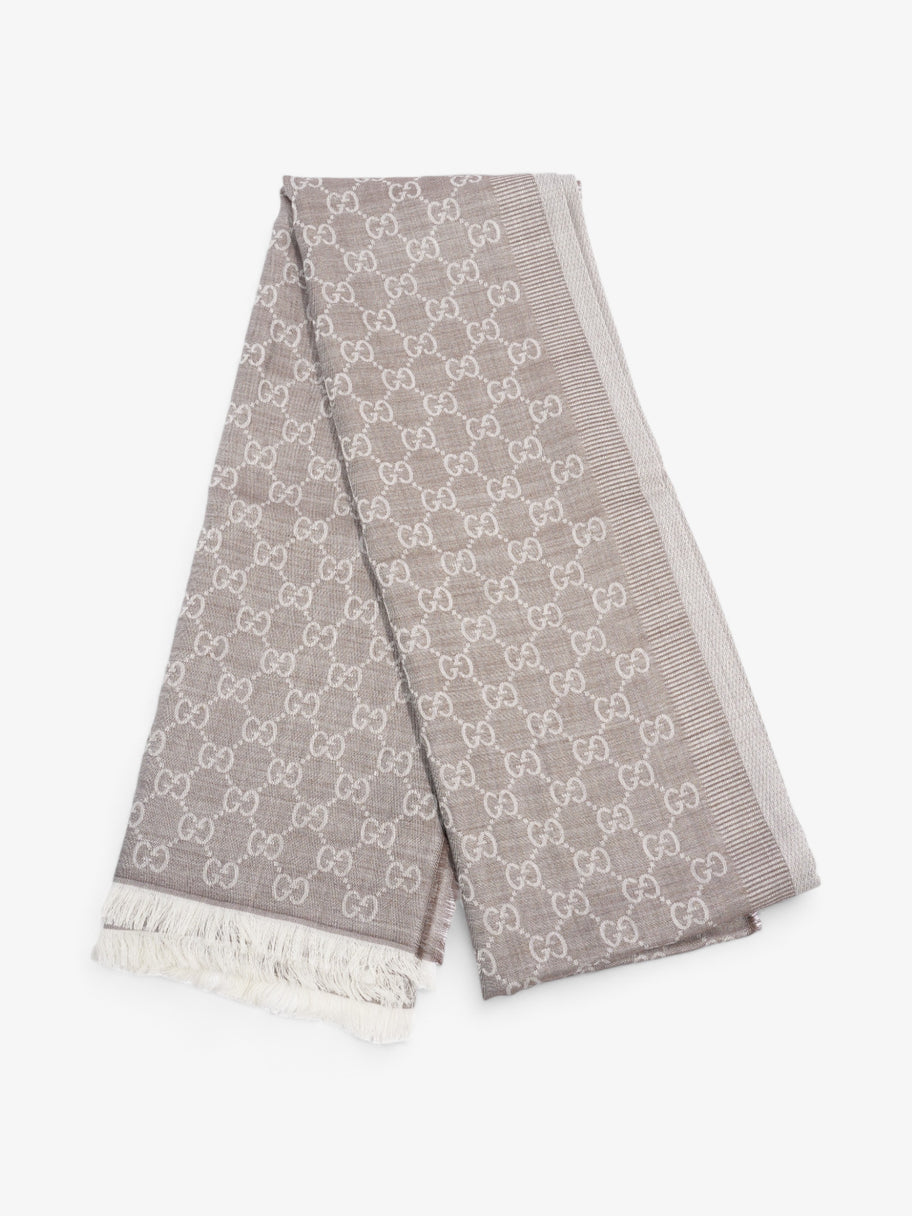 Gucci Beige Gucci scarf Grey GG Supreme Wool Image 1