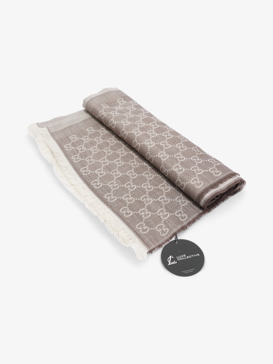 Gucci Beige Gucci scarf Grey GG Supreme Wool Image 7