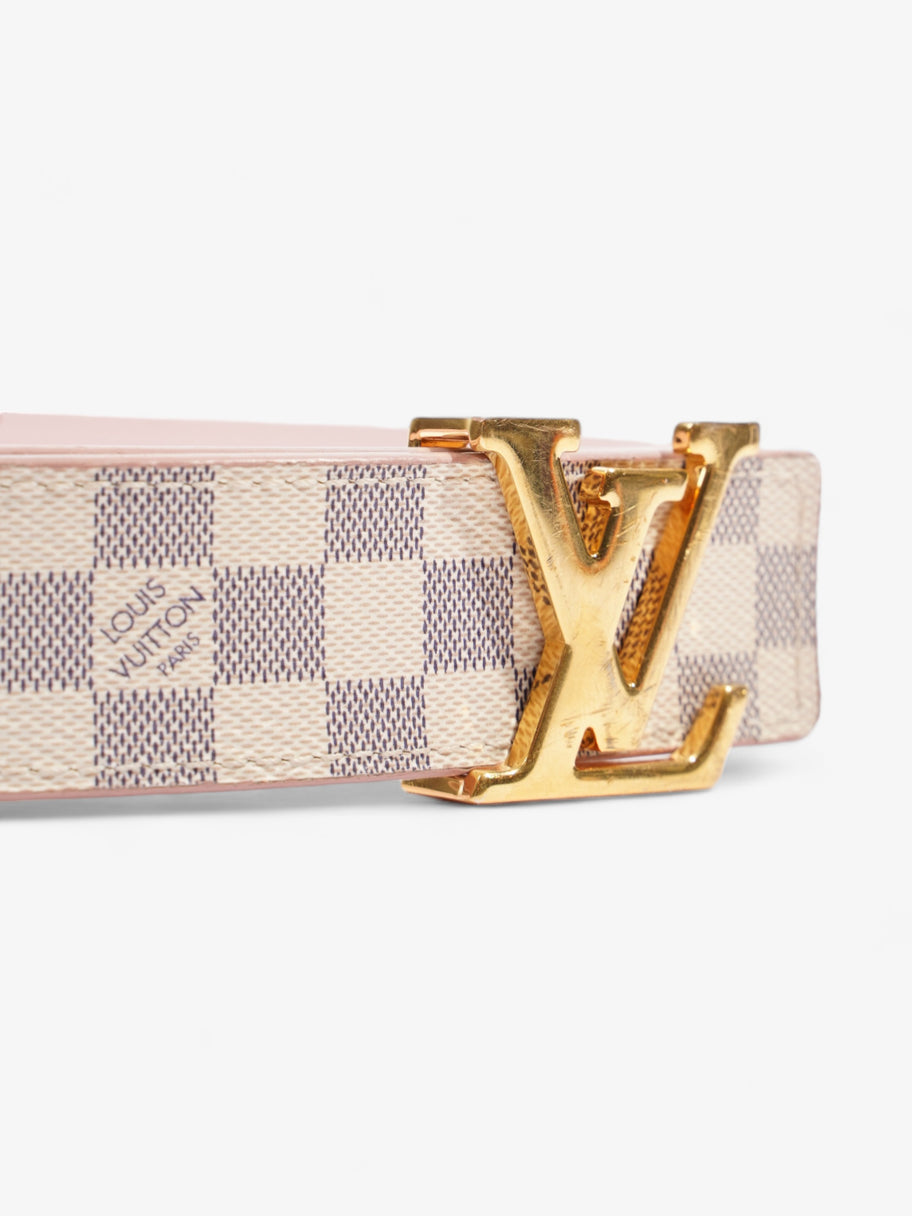 Louis Vuitton LV Initials Reversible Belt Damier Ebene / Pink Coated Canvas 85cm 34