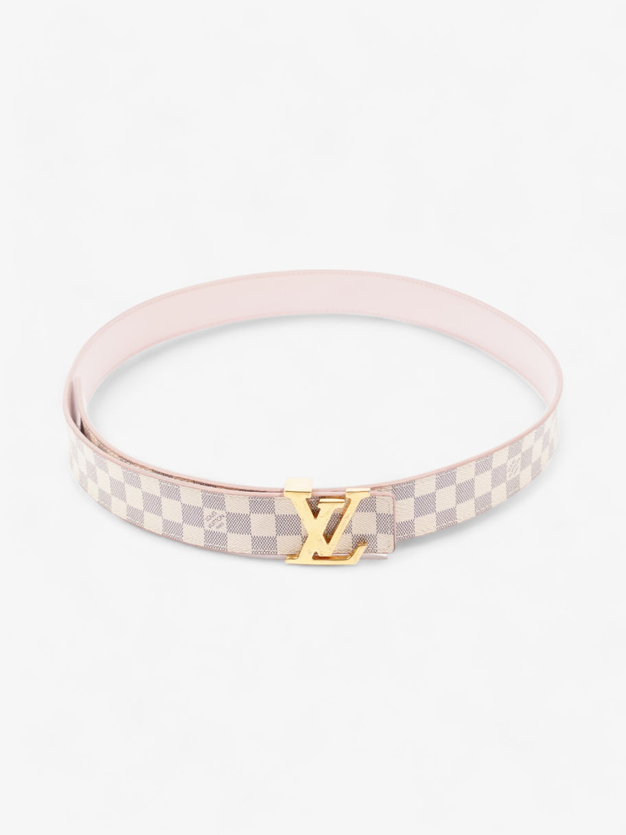 Louis Vuitton LV Initials Reversible Belt Damier Ebene / Pink Coated Canvas 85cm 34