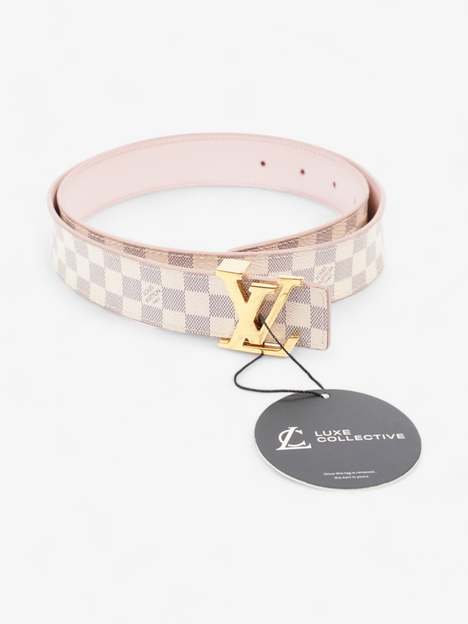 Louis Vuitton LV Initials Reversible Belt Damier Ebene / Pink Coated Canvas 85cm 34