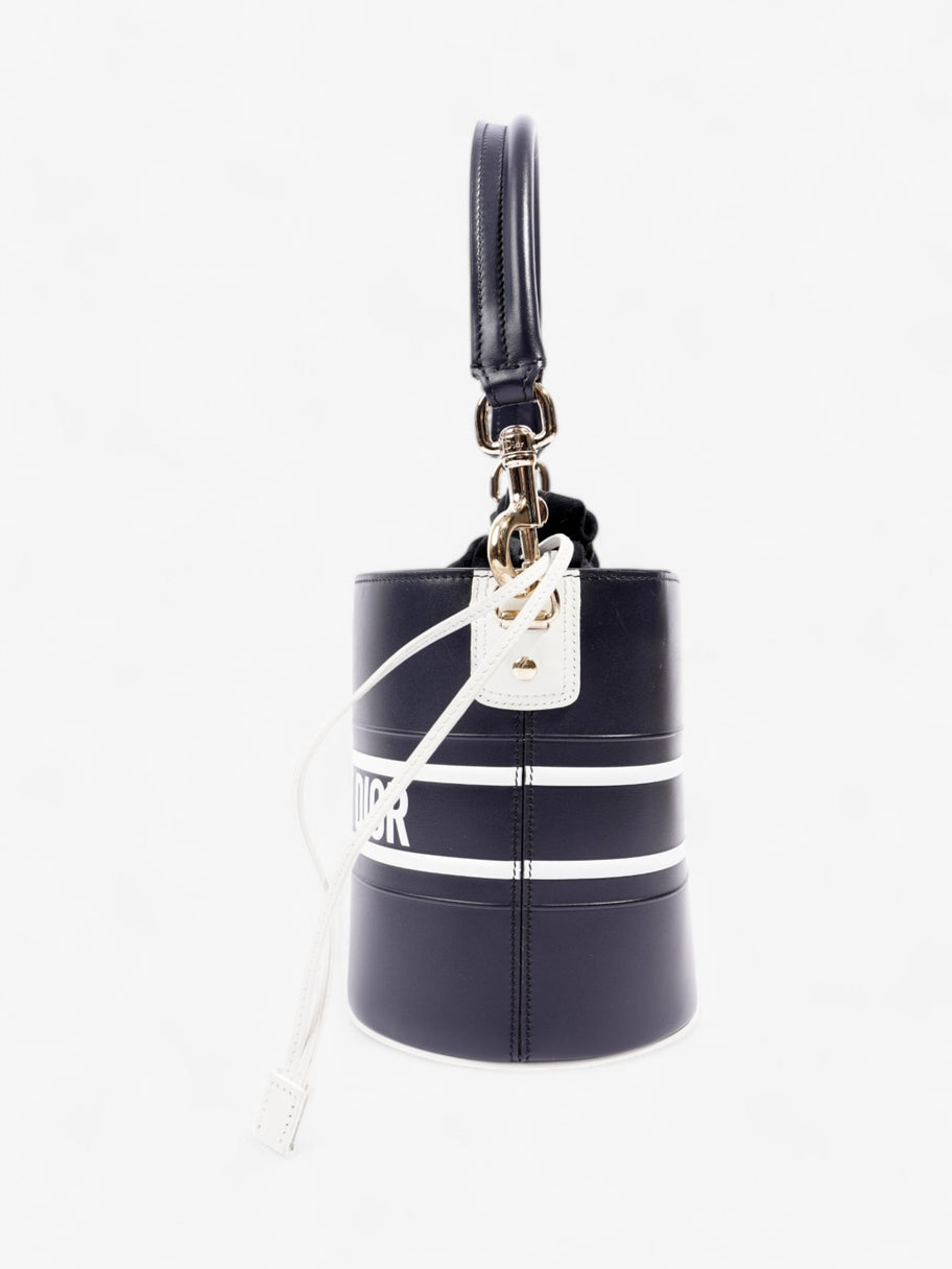 Christian Dior Vibe Bucket Bag Black / White Calfskin Leather Small Image 3