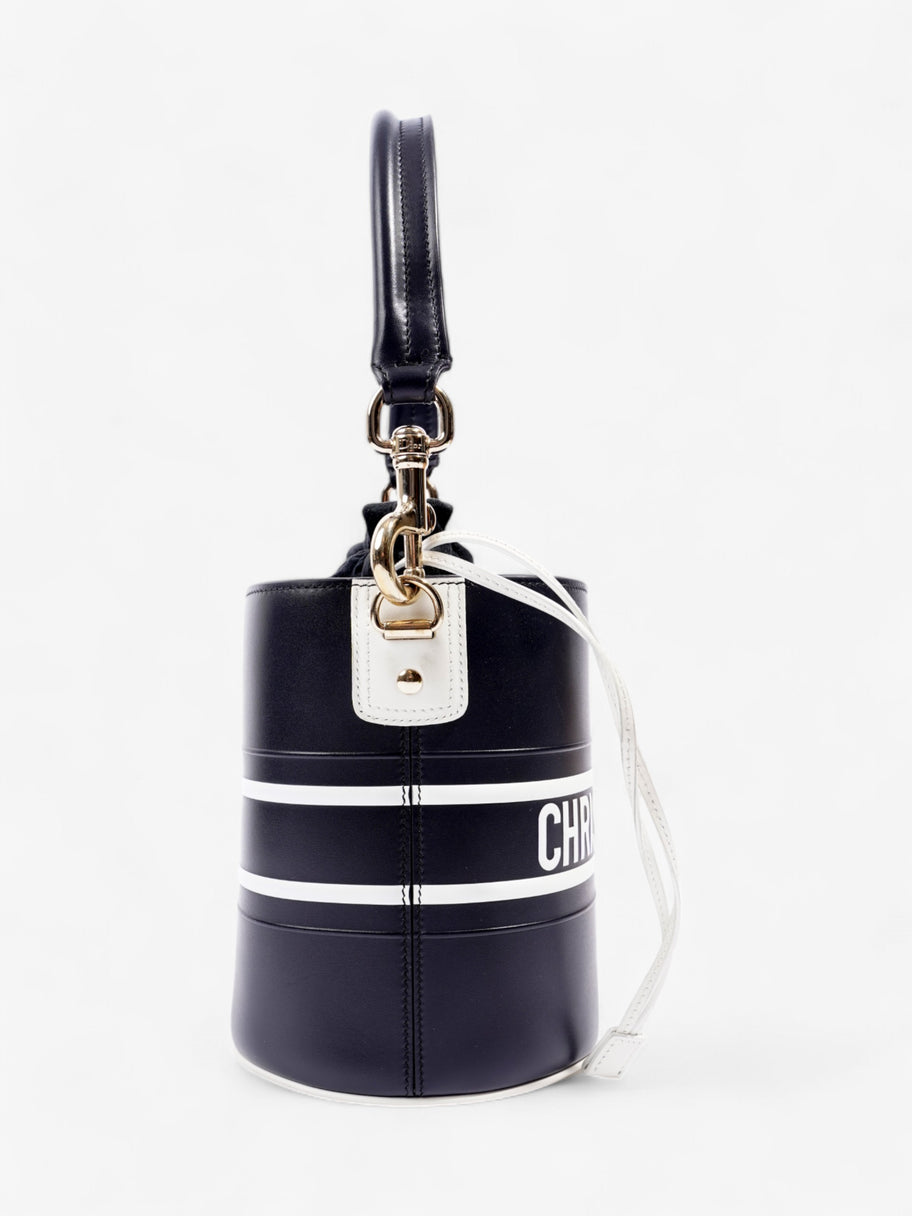 Christian Dior Vibe Bucket Bag Black / White Calfskin Leather Small Image 5