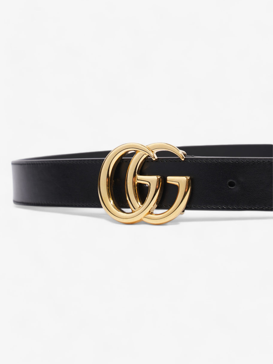 Gucci GG Marmont Thin Belt Black Leather 80cm 32