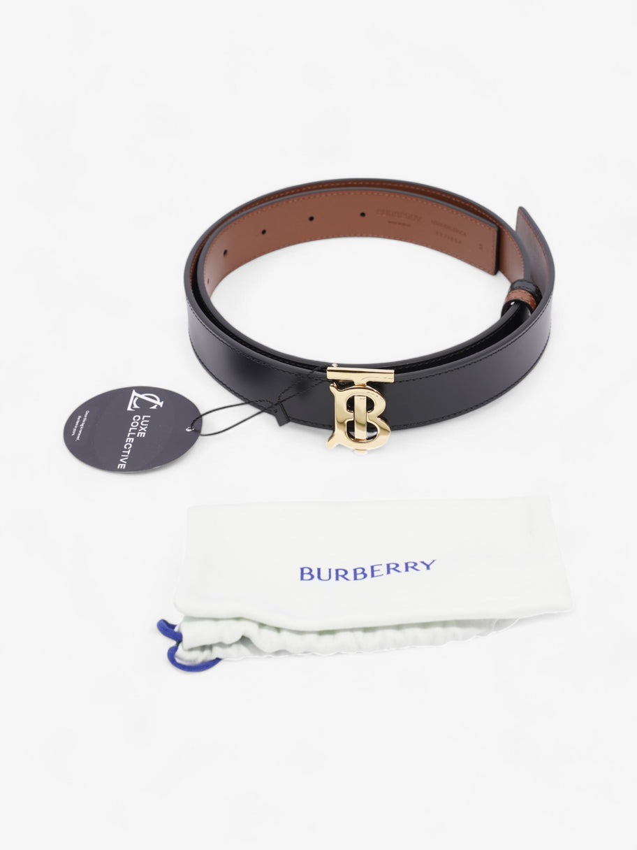 Burberry TB Reversible Belt Black / Tan / Gold Leather Small - 106cm Image 5