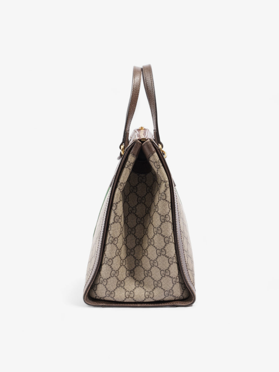 Gucci Ophidia GG Beige And Ebony GG Supreme / Brown / Gucci Stripe Coated Canvas Medium Image 2