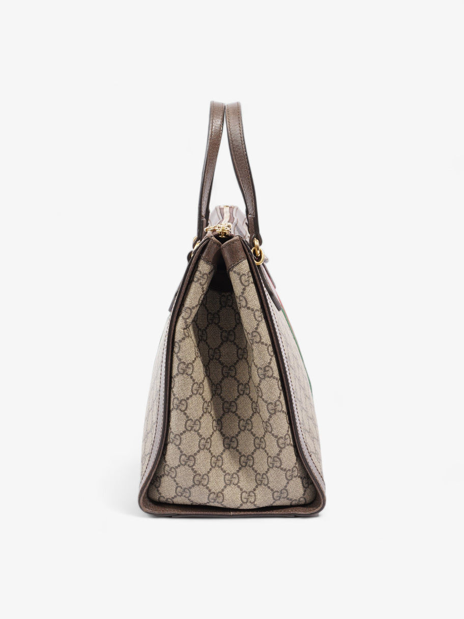 Gucci Ophidia GG Beige And Ebony GG Supreme / Brown / Gucci Stripe Coated Canvas Medium Image 4