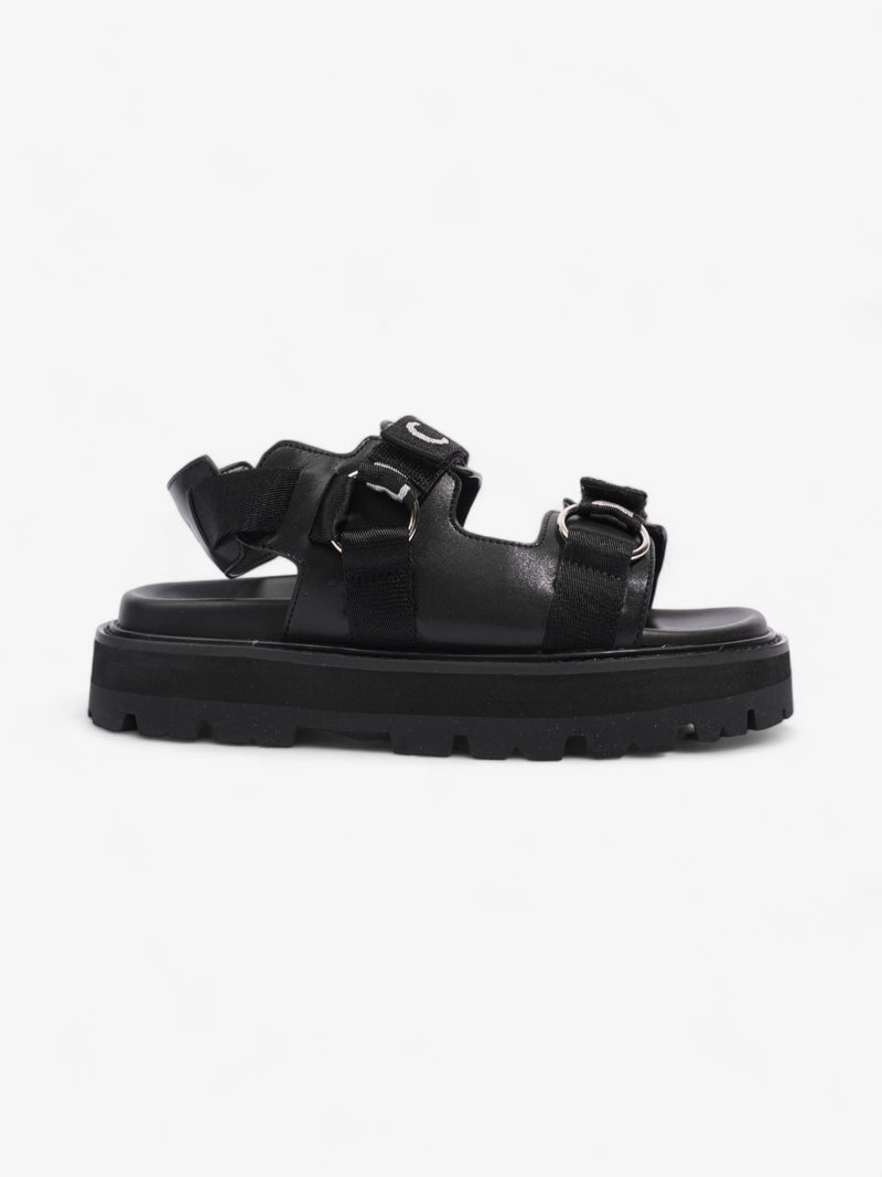  Celine Leo Sandals Black / White Leather EU 37 UK 4